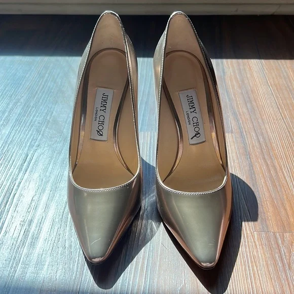 Jimmy Choo Romy Rose Gold Pumps NWOT - Picture 4 of 10